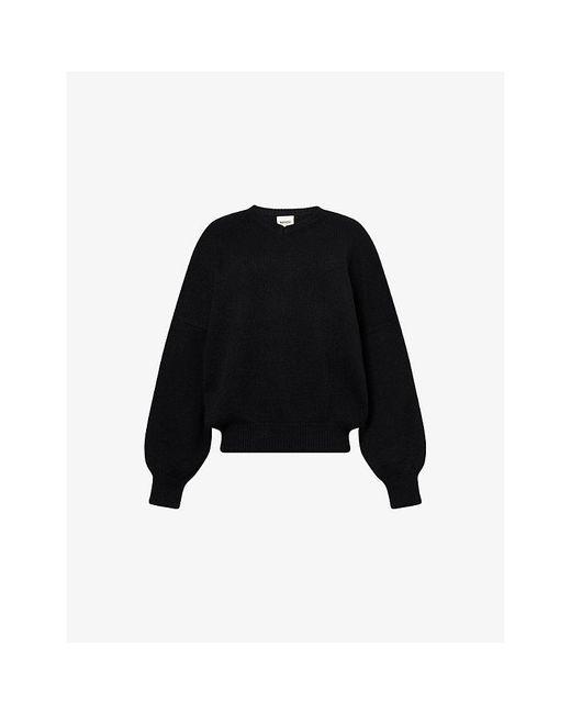 Khaite Black Wolfe V-Neck Cashmere Jumper
