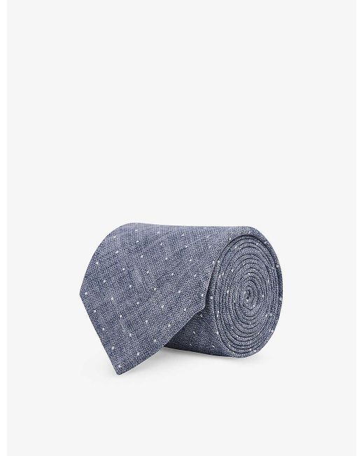 Reiss Blue Lateran Polka-dot Silk Tie for men
