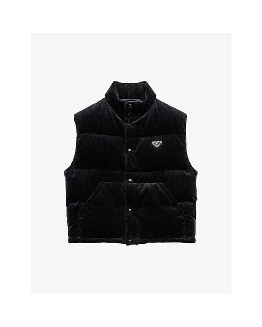 Prada Black Corduroy Gilet for men