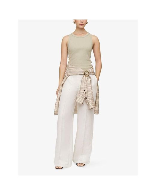 Joseph Green Yeux Ribbed Stretch-Cotton Tank Top