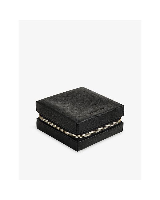 Whistles Black Soft Logo-Embossed Leather Jewellery Box