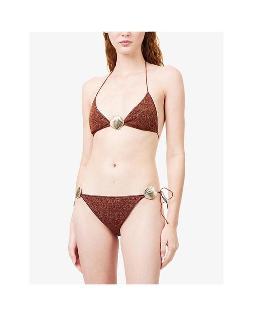 Oseree White Lumiere Shell-Hardware Bikini Set