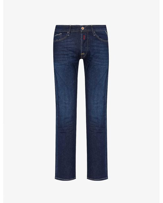 Replay Blue Waitom Straight-leg Stretch-denim Jeans for men
