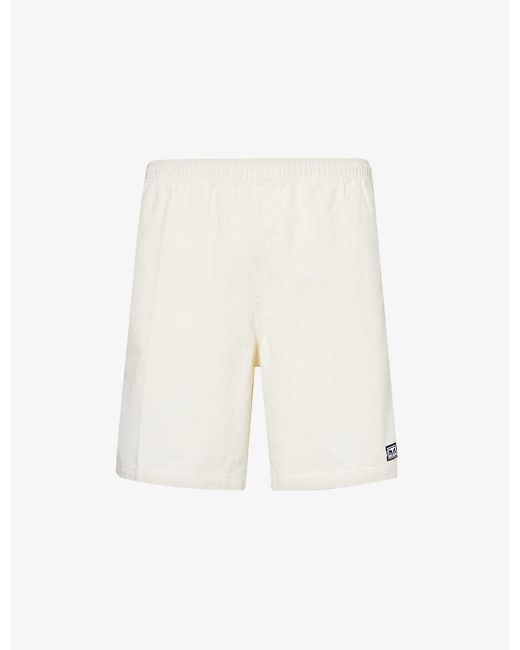Obey White Easy Relaxed Brand-patch Cotton Shorts X for men