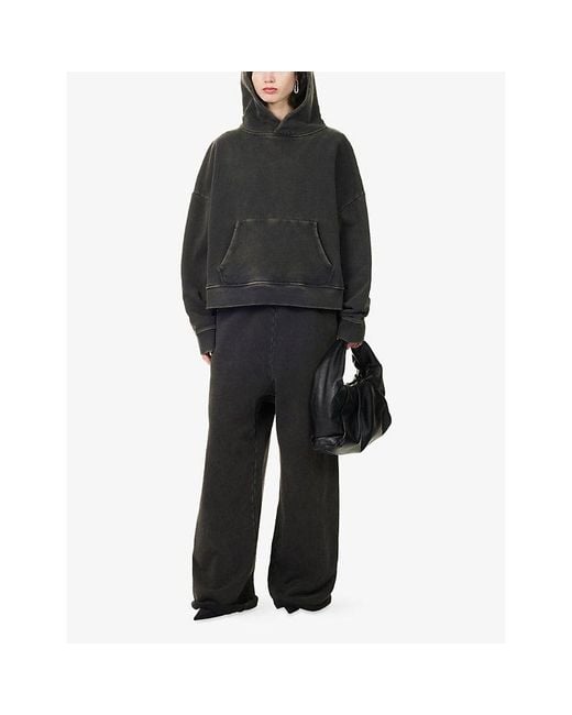 Entire studios Black Oversized Boxy-Fit Cotton Hoody