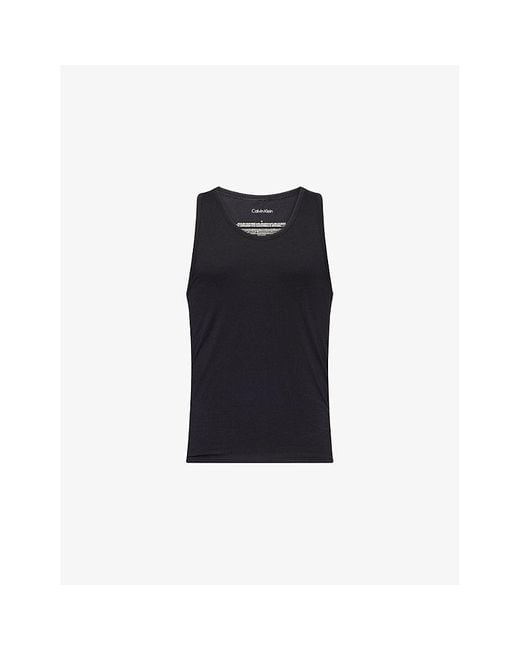 Calvin Klein Blue Lounge Regular-Fit Pack Of Three Cotton-Jersey Tank Tops for men