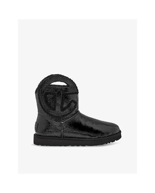 UGG X TELFAR Black Logo-embroidered Leather Ankle Boots