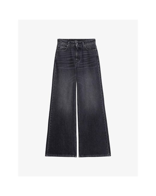 Zadig & Voltaire Blue Eli Faded-Wash Wide-Leg Denim Jeans