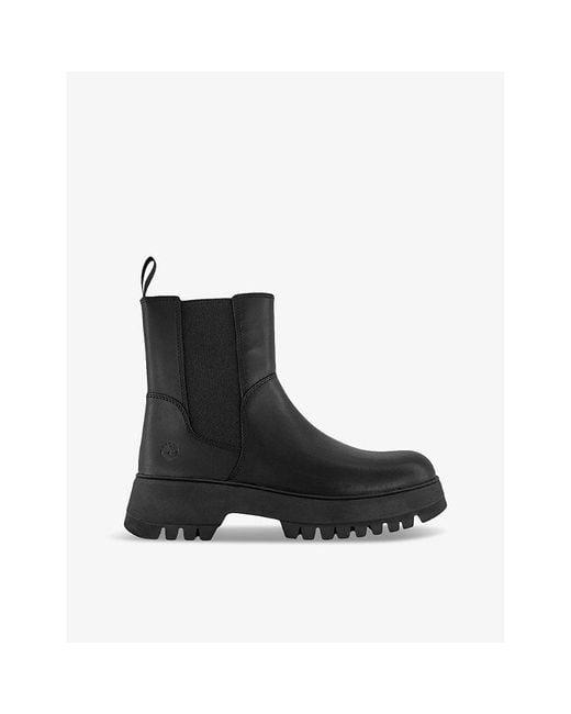 Timberland Black Cora Valley Leather Chelsea Boots