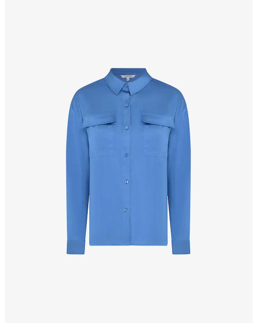 OMNES Blue Ashlyn Flap-pocket Recycled-polyester Shirt
