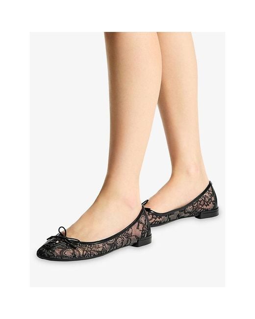 Jimmy Choo Black Scarlett Lace Ballerina Flats