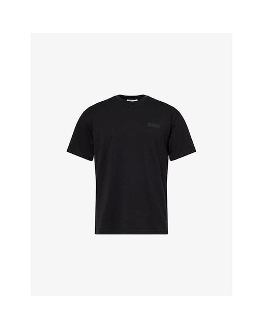 Givenchy Black Regular-Fit Brand-Patch Cotton-Jersey T-Shirt for men