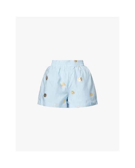 Never Fully Dressed Blue Sun Elissa Relaxed-Fit Woven Shorts