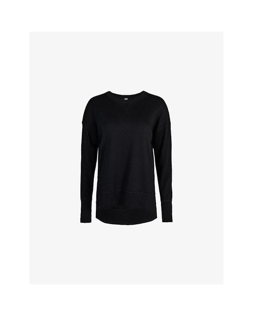 Sweaty Betty Black After Class Relaxed-Fit Cotton-Blend Jumper