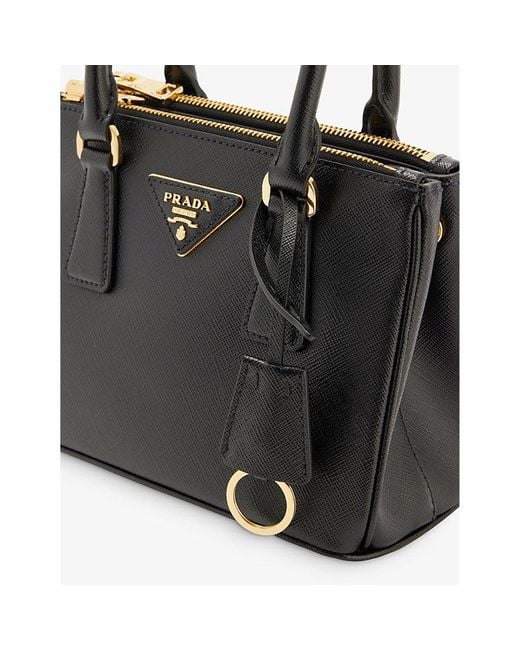 Prada Black Saffiano Leather Small Galleria Double Zip Tote Bag Prada