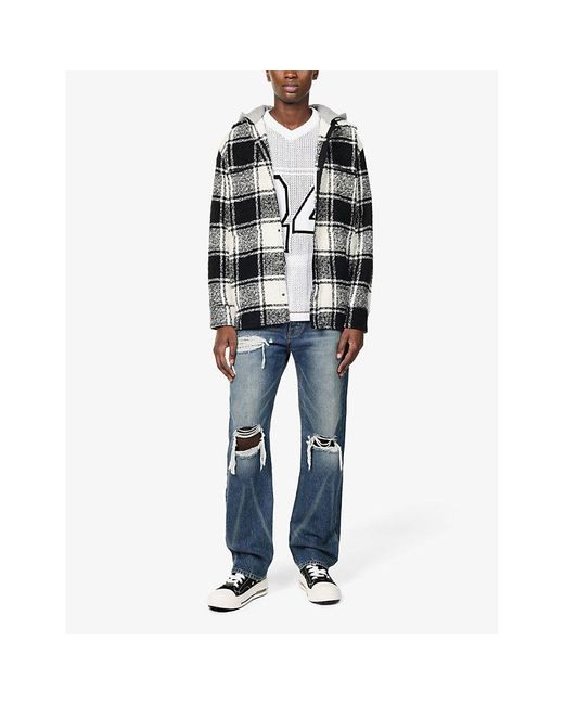 NAHMIAS White Checked Brand-patch Knitted Hoody for men