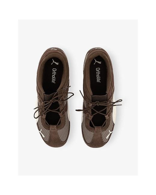 PUMA Brown Speedcat Go Leather And Mesh Trainers