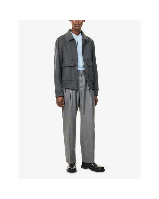 Corneliani Black Collared Wool-Blend Bomber Jacket for men