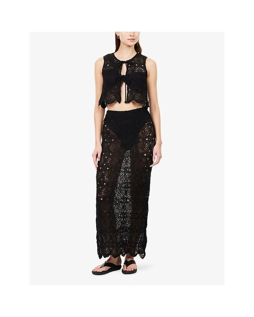 4th & Reckless Black Sleeveless Laurenne Cotton-Blend Top