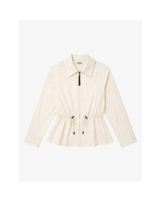 Ro&zo Natural Drawstring Water-Resistant Cotton-Nylon Jacket