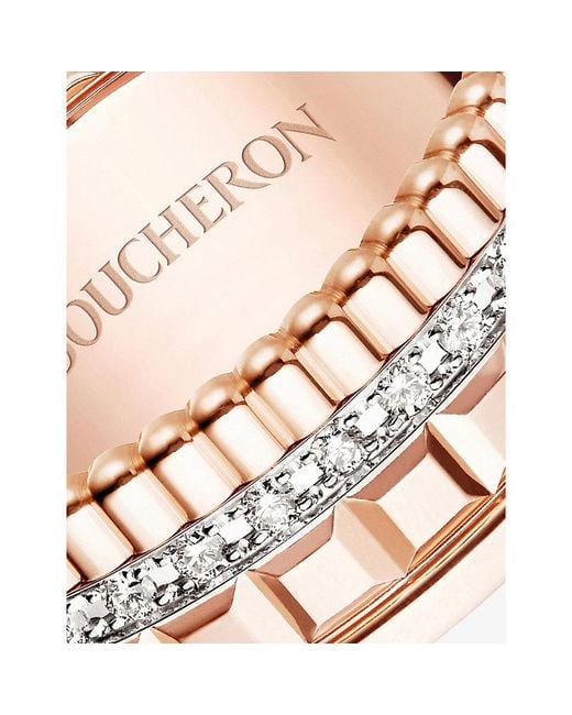 Boucheron White Quatre Radiant Edition Rose- And 0.24Ct Diamond Ring for men