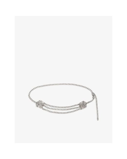 The Kooples White Triple-Chain-Tone Metal Belt