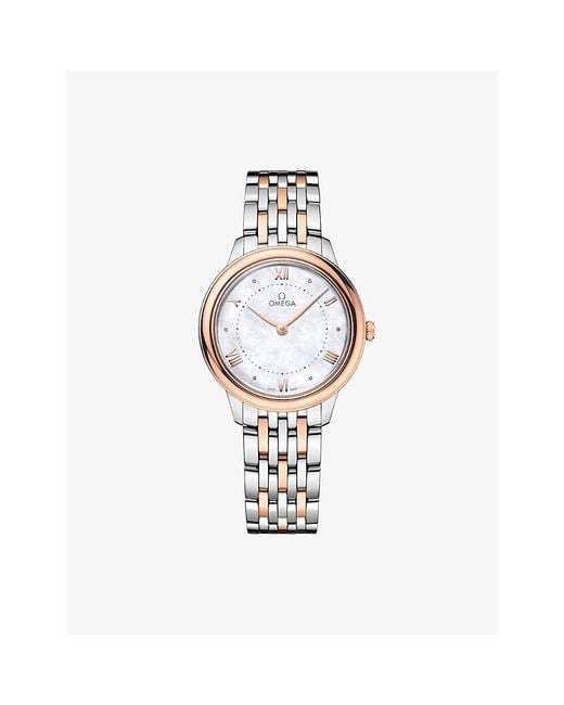 Omega Metallic De Ville Prestige Stainless-Steel And Sedna Quartz Watch 30Mm
