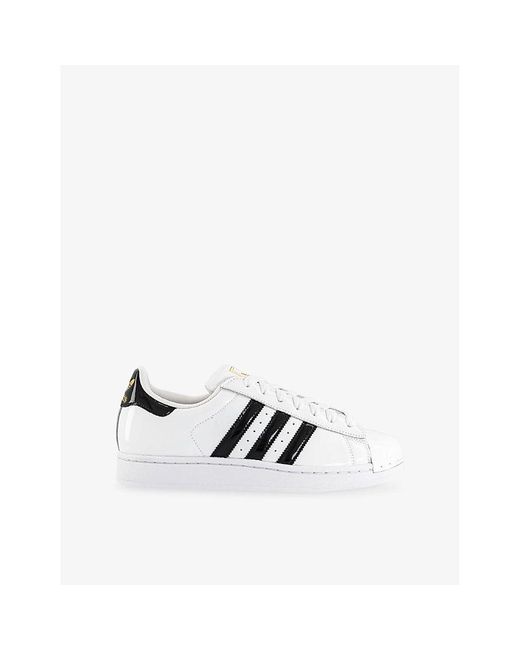 adidas Superstar Ii Patent-Leather Low-Top Trainers in White | Lyst