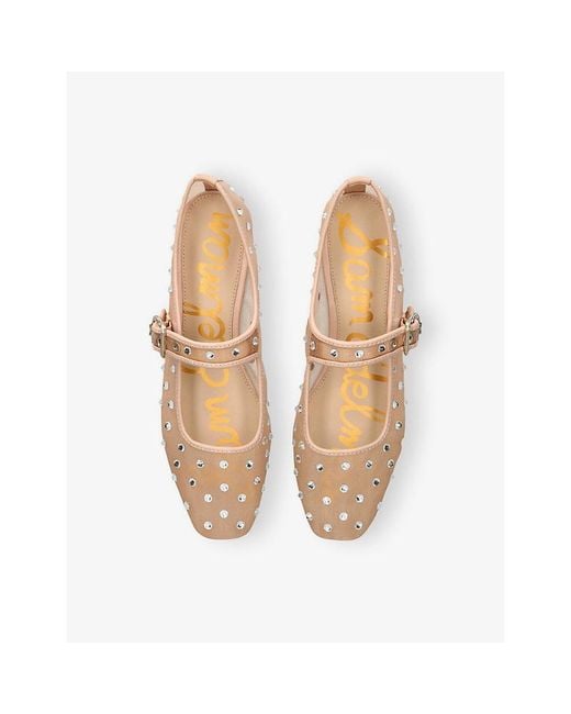 Sam Edelman White Michaela Mesh Ballet Flats