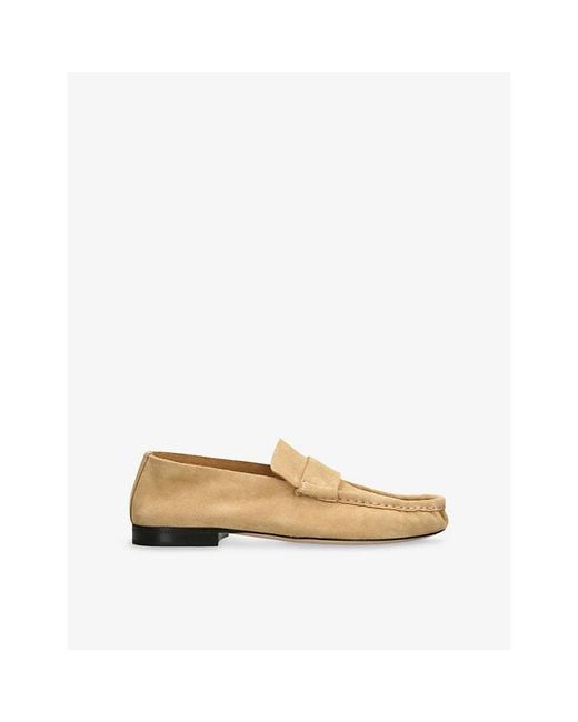 The Row Natural Soft Suede Moccasins
