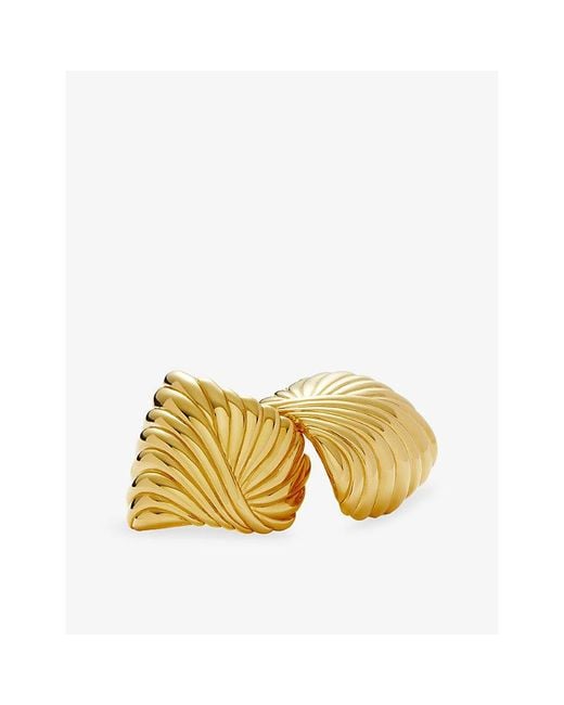 Missoma Yellow Ripple Oversized 18Ct-Plated Brass Stud Earrings