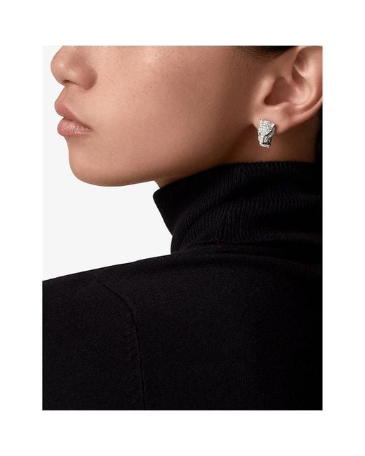Cartier White Panthère De 18Ct- Diamond, Onyx And Emerald Earrings