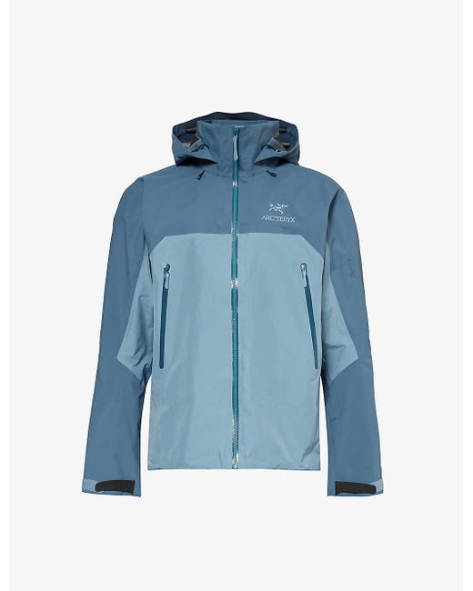 Arc'teryx Blue Beta Brand-print Relaxed-fit Shell Hooded Jacket X for men