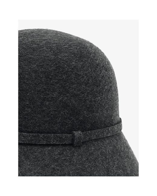 Reiss Black Felicity Felted-Wool Bucket Hat