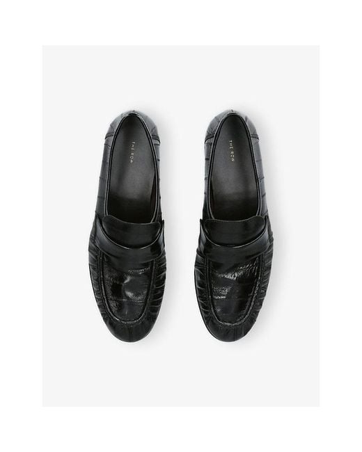 The Row Black Soft Eel Leather Loafers