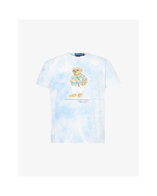 Polo Ralph Lauren Blue Bear-print Tie-dye Cotton-jersey T-shirt for men