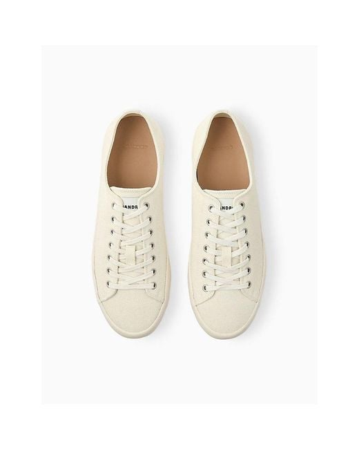 Sandro White Vulca Leather Low-Top Trainers for men