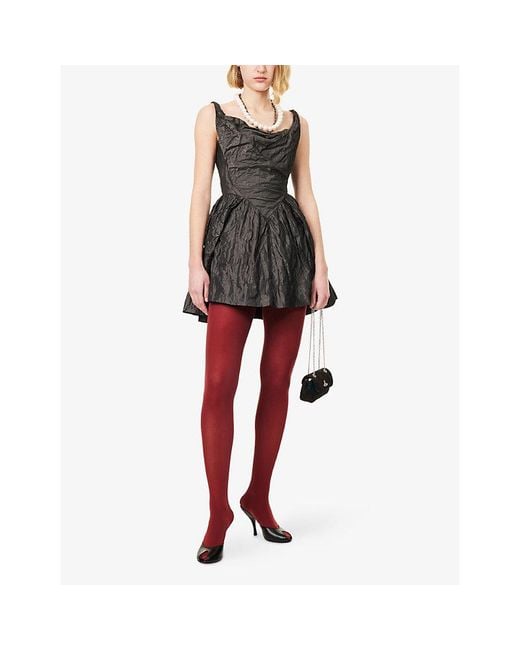 Vivienne Westwood Black Sunday Corset Woven Mini Dress