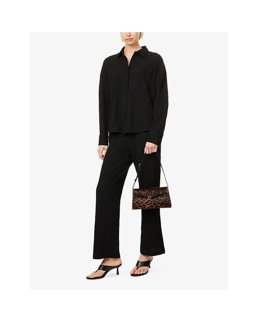 4th & Reckless Black Roselle Crinkle Woven Shirt