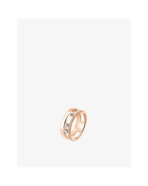 Messika White Move Romane 18Ct Rose- And Diamond Ring