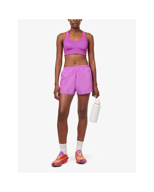 Adidas By Stella McCartney Purple High Support Logo-print Stretch-recycled Polyester Sports Bra