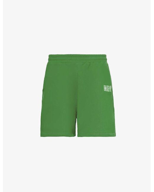 AWAKE NY Green Awake Brand-embroidered Cotton-jersey Short for men