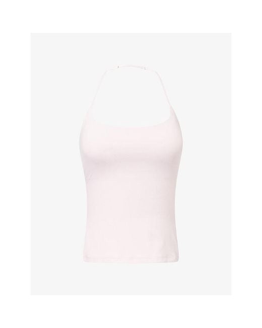 ADANOLA Pink Ultimate Halter Cross Back Stretch-Jersey Top