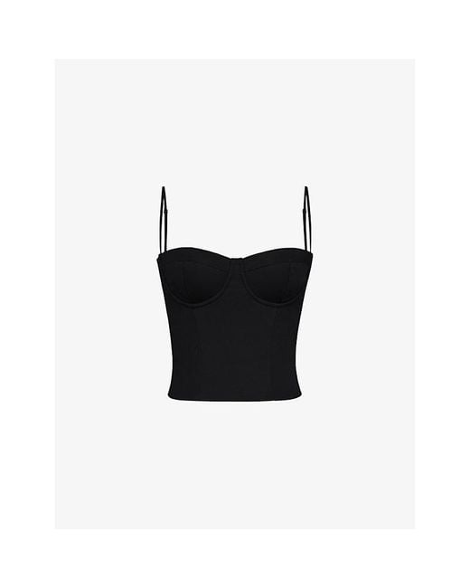 House Of Cb Black Samaria Bodice Woven Corset Xs (A-C Cup)