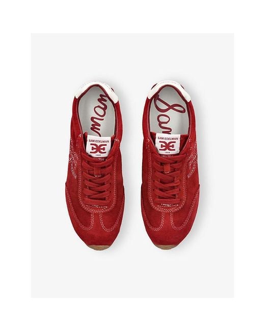 Sam Edelman Red Isella Suede Trainers