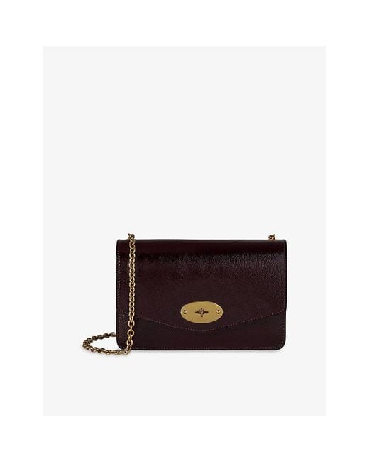 Mulberry Purple Small Darley Patent-Leather Cross-Body Bag