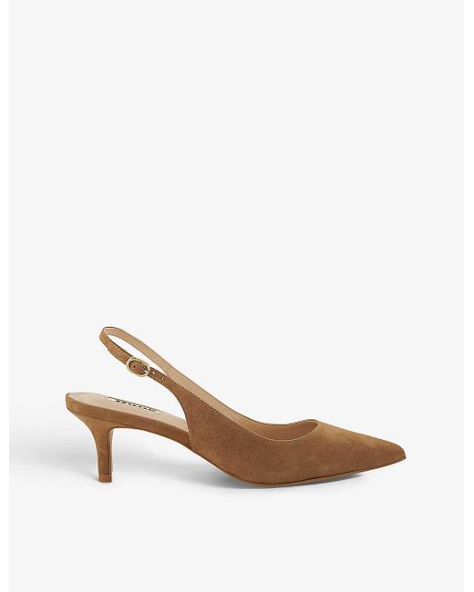 Dune Multicolor Celini Pointed-toe Suede Slingback Courts