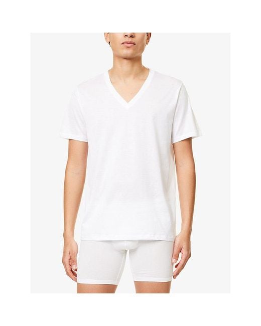 Hanro White Cotton Sporty Cotton-Jersey T-Shirt for men