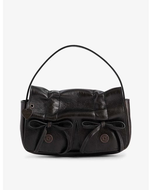 Acne Black Multipocket Leather Shoulder Bag