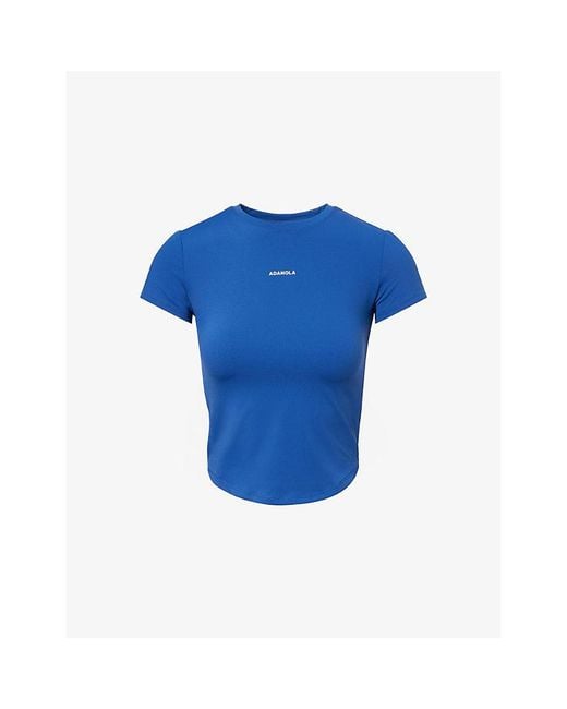ADANOLA Blue Ultimate Curved-Hem Stretch-Woven Top